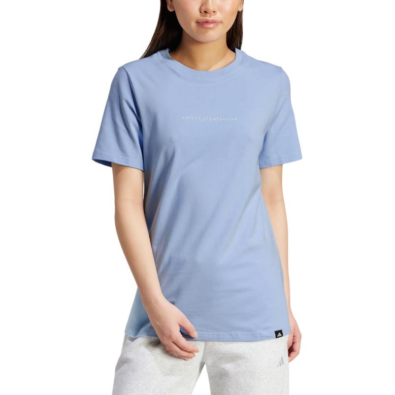 Adidas Sportswear T Shirt Women's Glossy Finish Blue JX5323