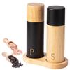 LMETJMA Wooden Salt and Pepper Grinder Set 7 Inch Manual Pepper Grinder Mill with Adjustable Ceramic Coarseness JT323