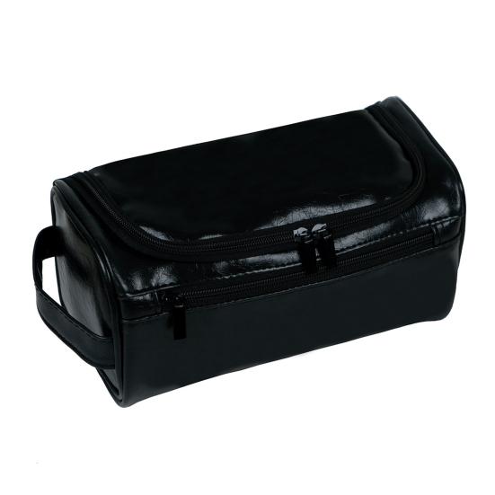 Косметичка с ручкой из водонепроницаемой искусственной кожи с застежкой-молнией, портативная, вместительная, многофункциональная, для туалетных принадлежностей