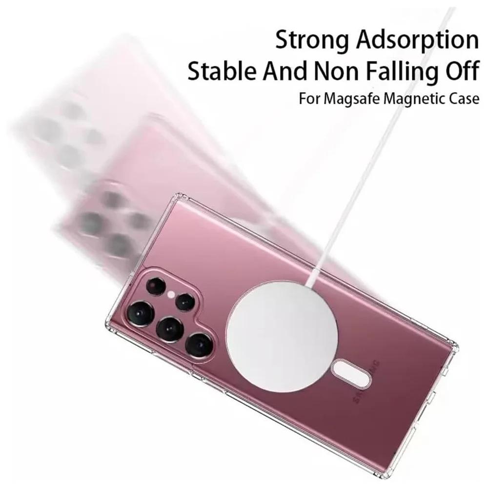 Original Clear Magnetic Case For Samsung Galaxy S26 S25 S24 S23 S 26 Ultra S26 Plus For Magsafe Wireless Charge Shockproof Cover