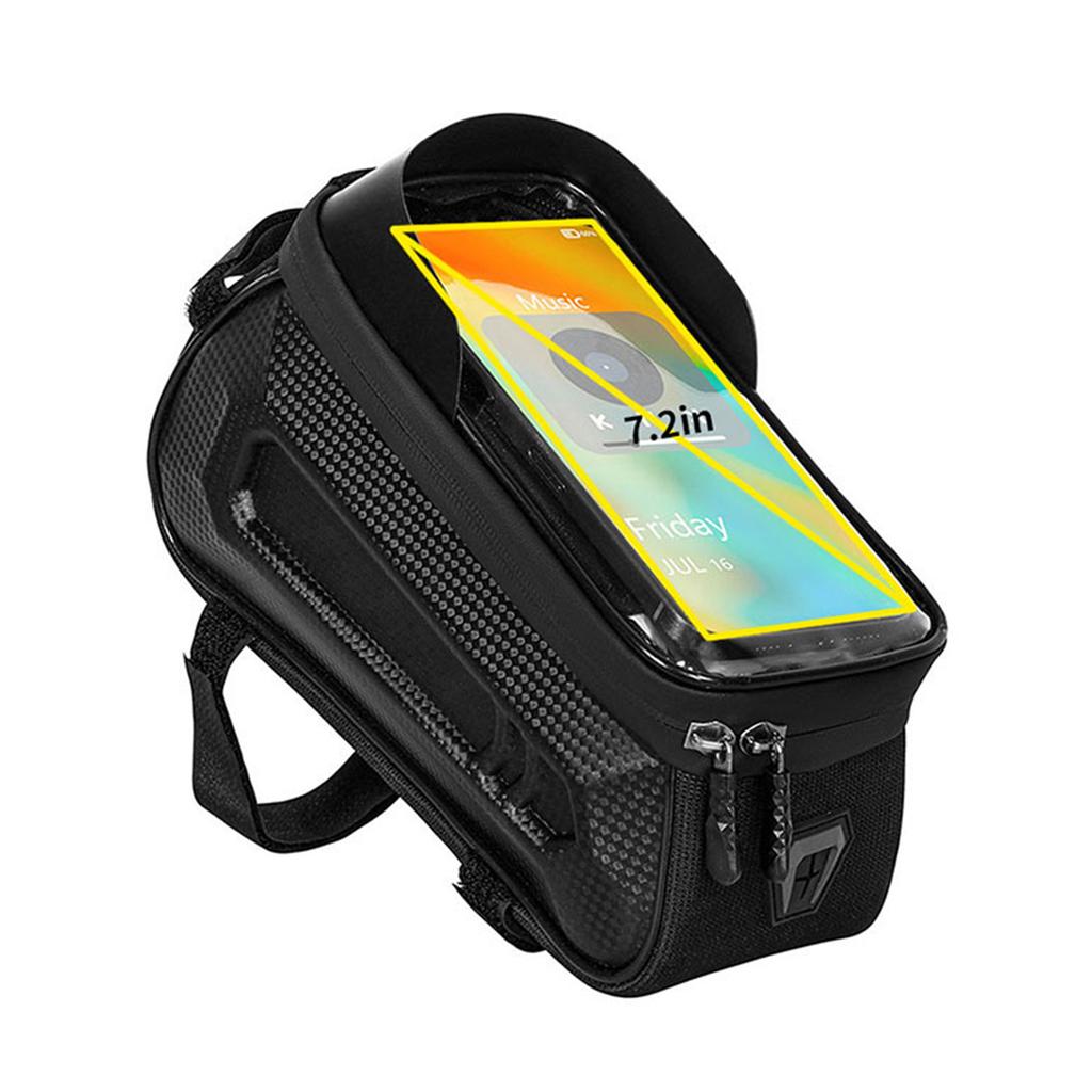 Сумка на раму велосипеда с жестким корпусом, сенсорным экраном и солнцезащитным козырьком, портативная установка, водонепроницаемая сумка на верхнюю трубу рамы для езды