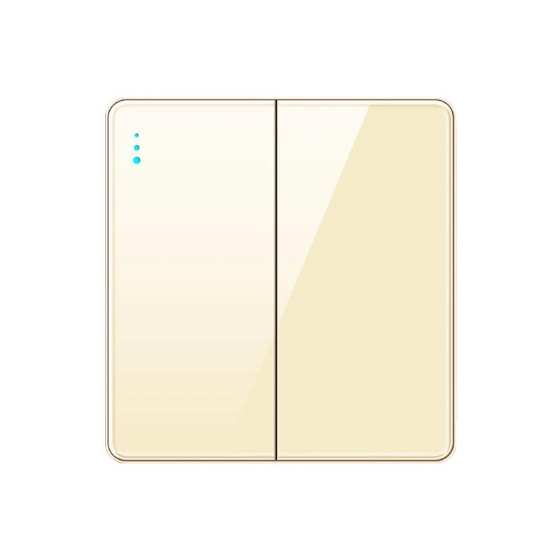 EU RU UK Standard 1/2 Way Wall Light Switch Luxury Full Tempered Glass Panel ON OFF Power Push Button Switch1/2/3/4 Gang Type 86