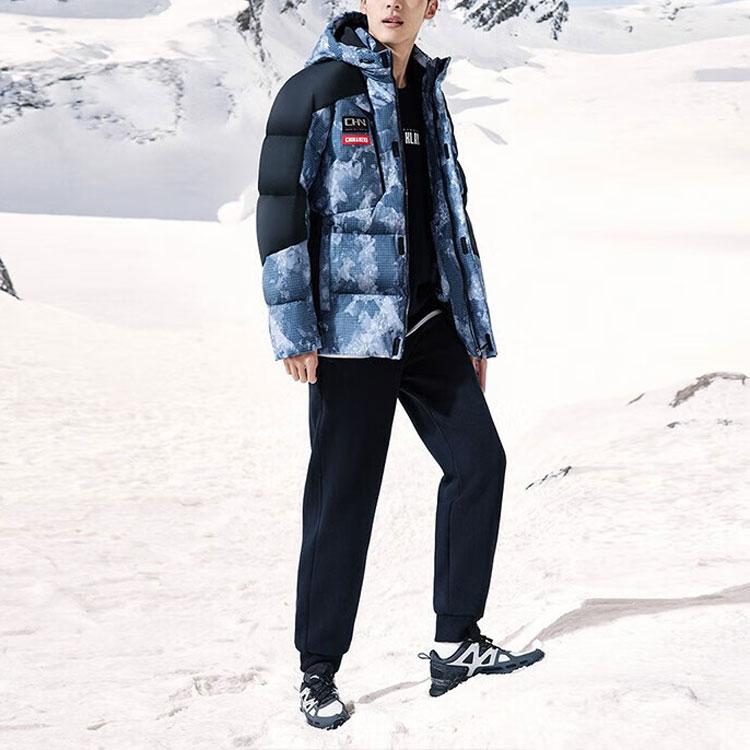 Anta Толстая повседневная куртка-пуховик с капюшоном и принтом, мужская верхняя одежда, белоснежный 152347946-4