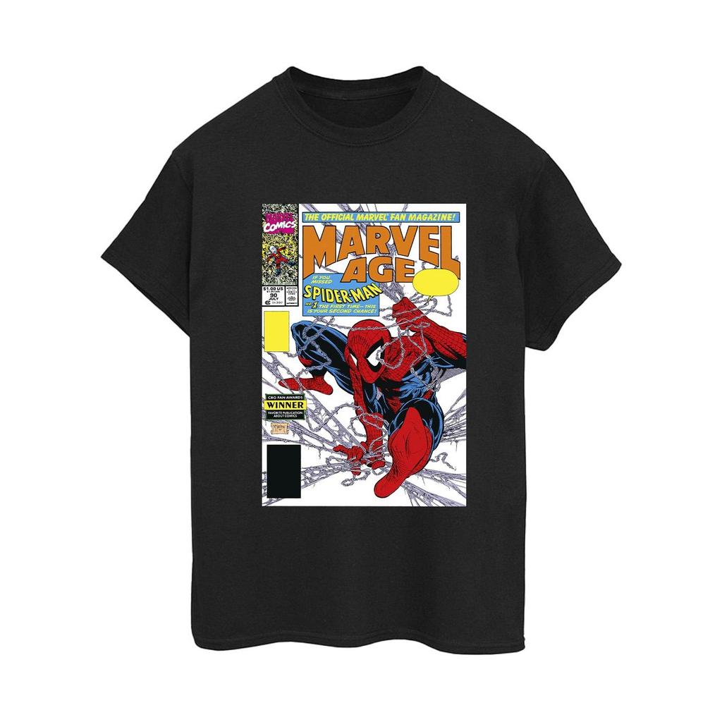 Marvel Womens/Ladies Spider-Man Marvel Age Comic Cover Cotton Boyfriend T-Shirt