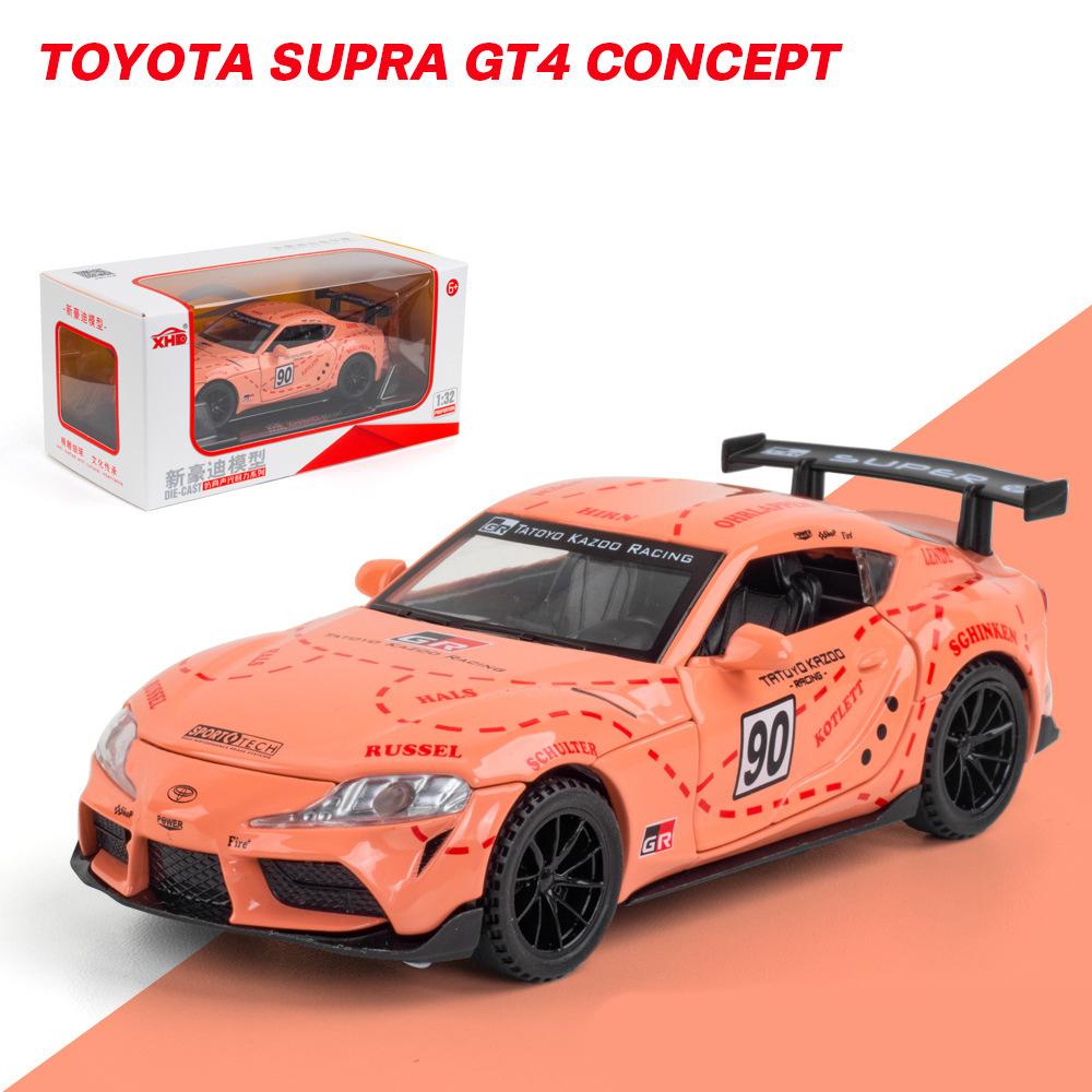 Масштаб 1/32 Toyota Supra GT4 Concept, литая под давлением модель автомобиля, игрушечный автомобиль с откатным механизмом, звуком и светом для детей, коллекция подарков для мальчиков и девочек
