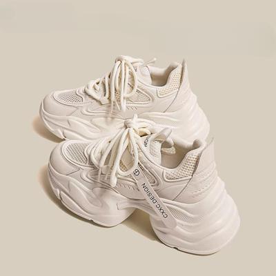 Кожаные туфли для папы, детская весенне-летняя новая сетчатая дышащая толстая подошва, увеличивающая рост, легкая повседневная спортивная обувь