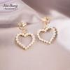 Элегантные клипсы для ушей с жемчужным сердцем и треугольником - Не требуют прокола, Модные и универсальные серьги для женщин