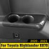 Для Toyota Highlander XU70 Kluger 2020-2024 2024 ABS Третья панель сливного стакана Декоративная рамка Задний подлокотник Отделка стакана для воды