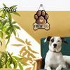 Dog Paw Door Decoration Wooden Welcome Sign for Front Door, Decorative Wall Hanging Plaque with Creative Animal Print Art Hemp Rope Pet Lovers,