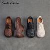 Осенние новые удобные однослойные туфли из воловьей кожи, простая повседневная женская обувь для путешествий в стиле ретро