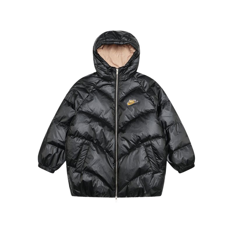 Nike Пуховик Модный Удобный С капюшоном Приятный к коже Утиный пух Детские куртки Черный IQ9828-010