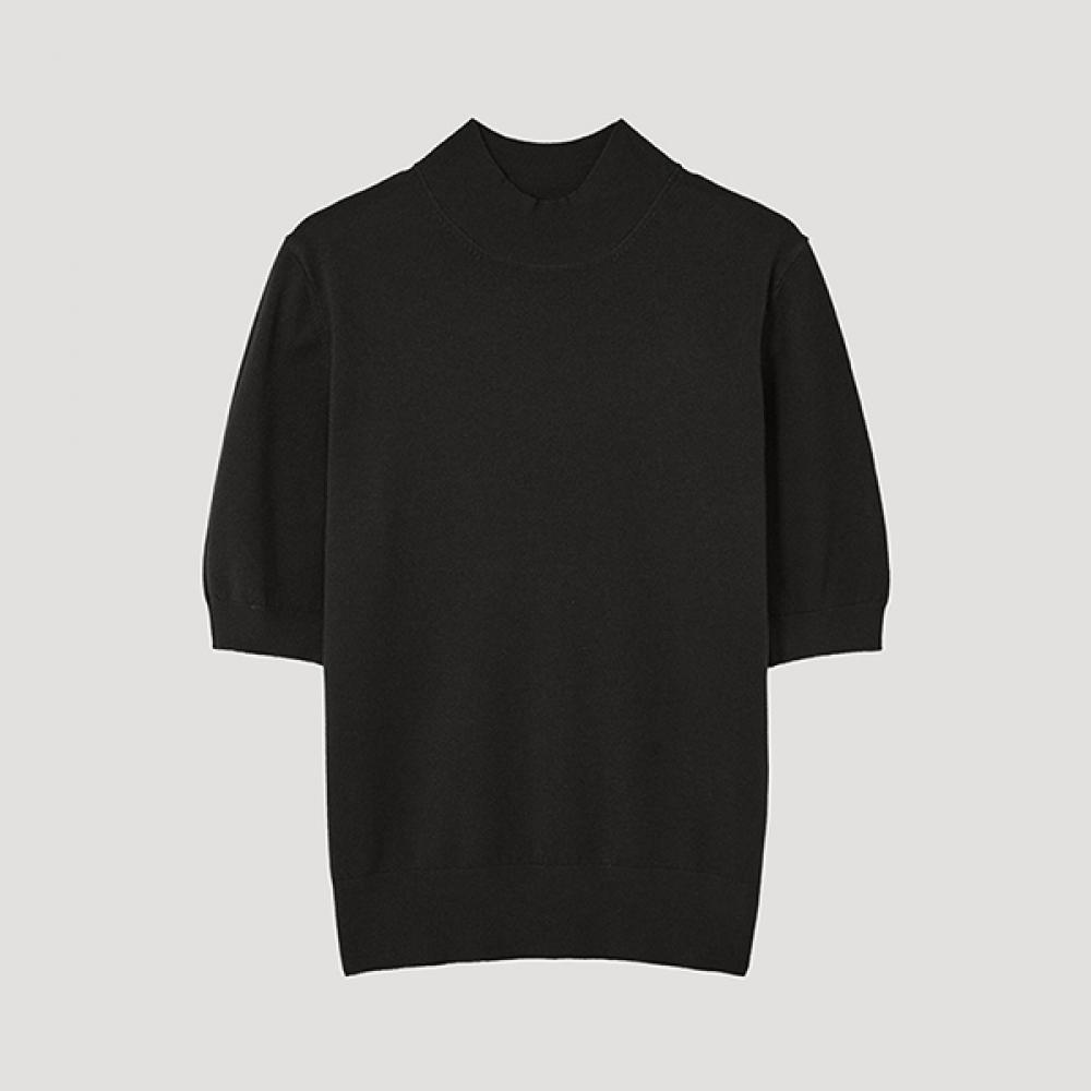 She S miSS вязаный свитер с воротником-стойкой и коротким рукавом SSkpop12080 Bk