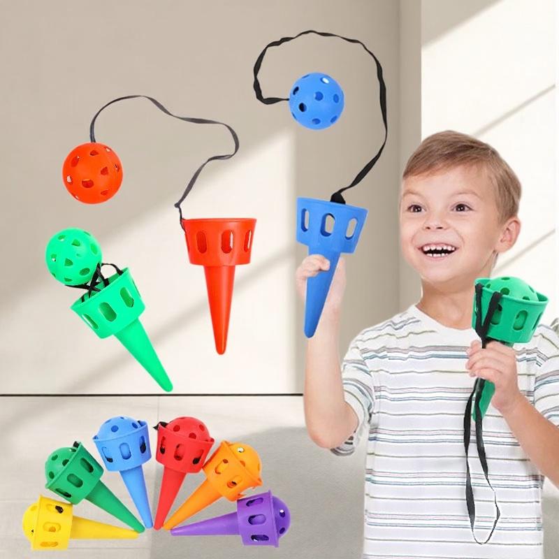 Throwing Catching Game Set - Receiving Ball Sensor Trainer Outdoor Toy for Children's Hand Eye Coordination Training