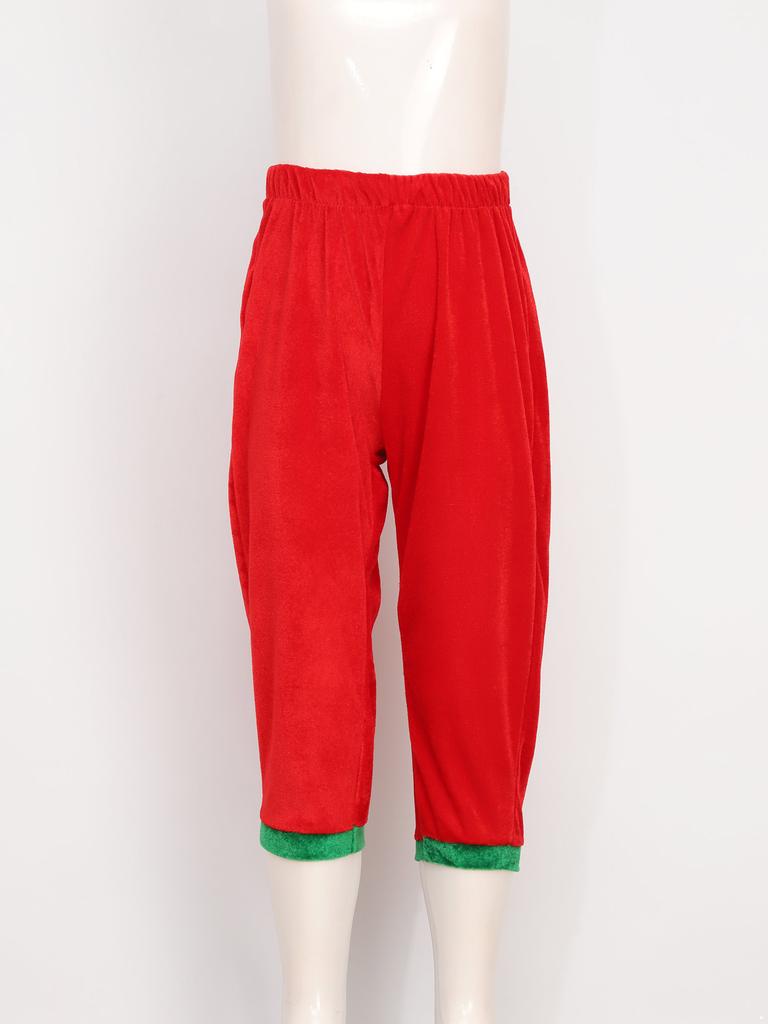 7 шт. Детский милый рождественский костюм эльфа для мальчиков, комплект из рубашки, брюк, шапки, силиконовых ушек эльфа, пояса, чулок и чехлов для обуви