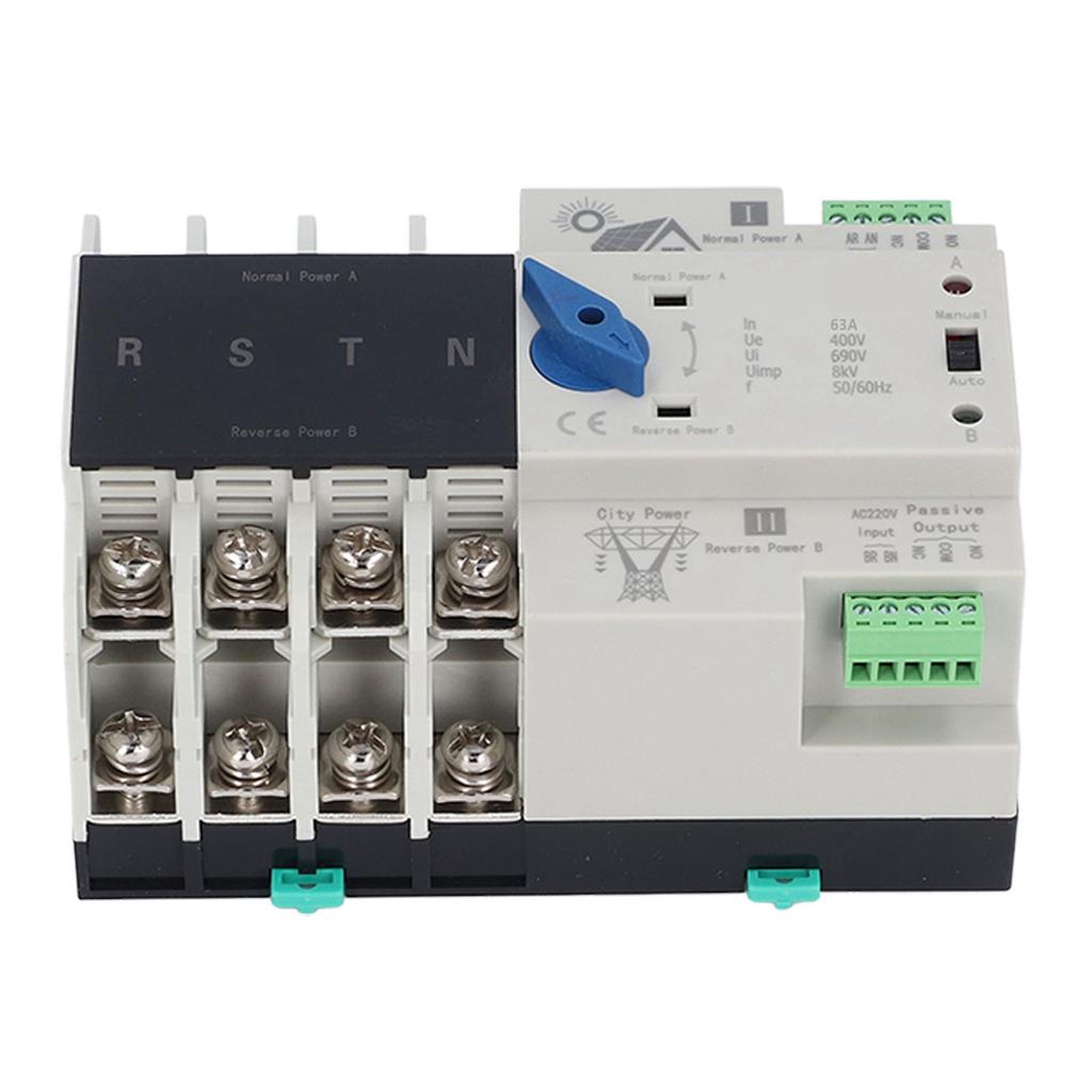Двойной автоматический переключатель питания электронный автоматический выключатель переключатель 4P 63A AC220V