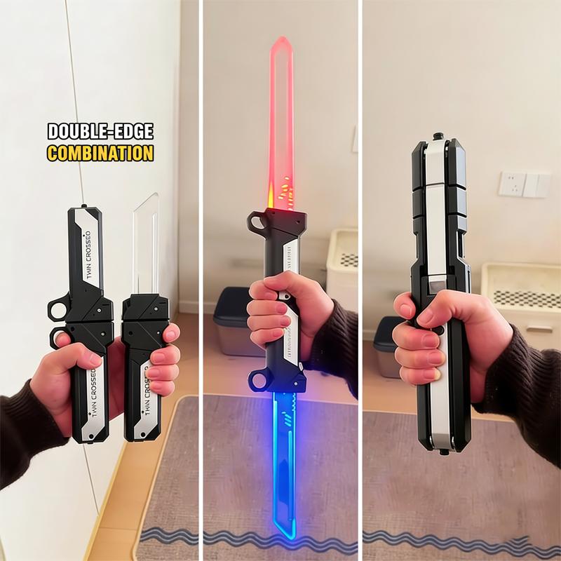 New Lightsaber Sword Toy Light Sword Games for Children Adult Double-Bladed Luminous Toy for Boys Kids Interactive Cosplay