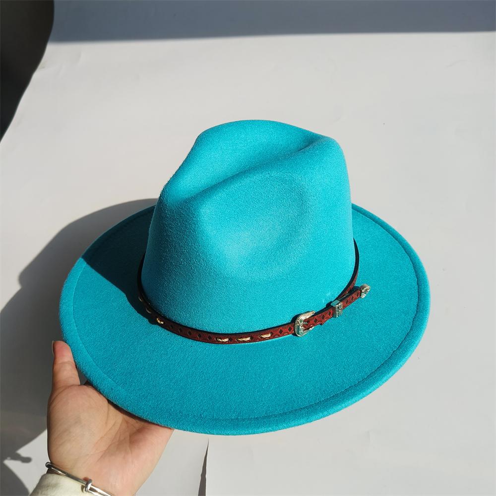 simple fedora hat for men Fedoras men Custom hat genuine leather belt panama unisex church hat Fascinator Felt Panama Cap