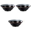 Set of 3 18cm Yuzu Tenmoku Ramen Bowls X Resin Setomonohonpo Ultra-Heat-Resistant [18 7.1cm] Bowls, Heat-Resistant,