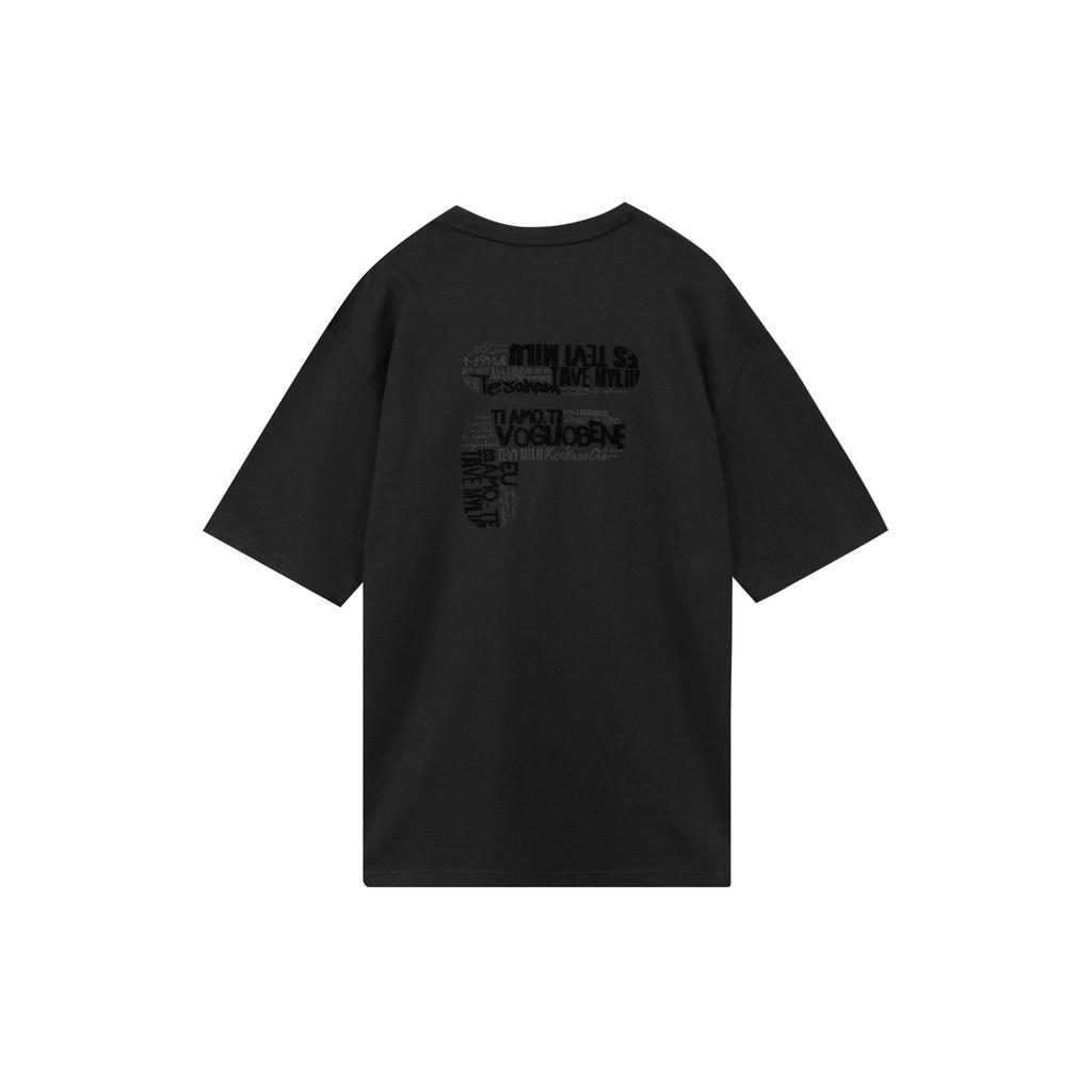 FILA FUSION T Shirt Unisex Pitch Black T11U313102F-BK