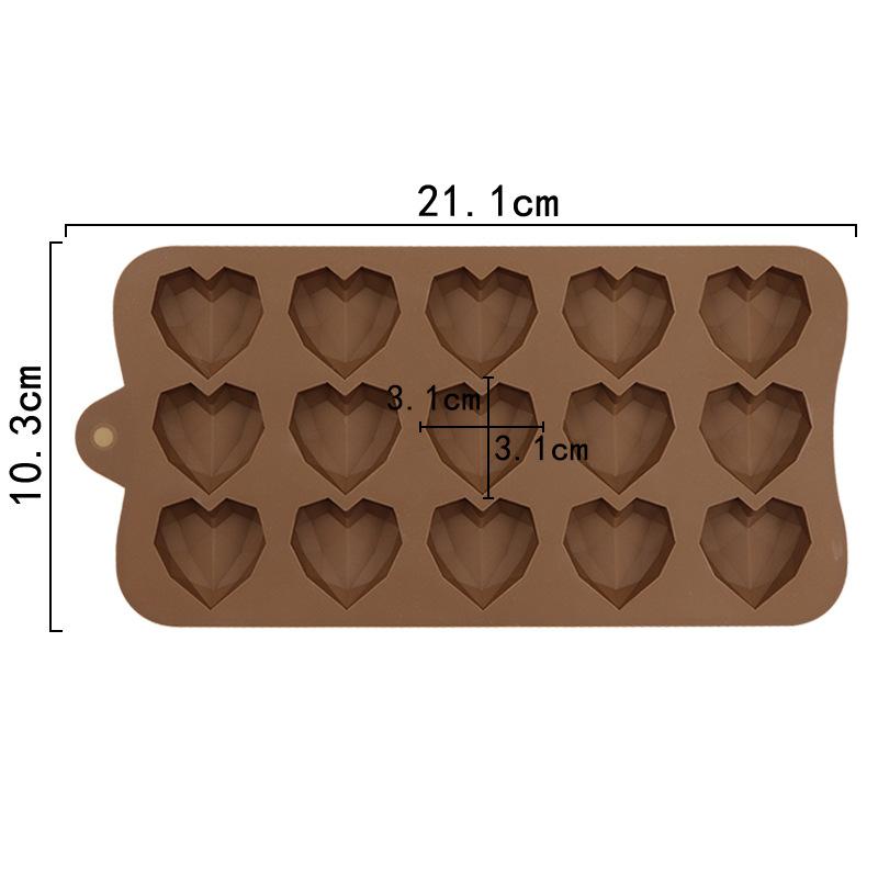15 Hole Love Silicone Chocolate Mould Heart Biscuit Cake Decor Baking Tool Jelly Candy Mold Ice Tray Soap Resin Making Set Gifts