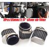 3Pcs Motorcycle Air Filter Replacement Engine Filter Clamp On Pod Universal 55MM
