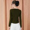 Women's Elegant Color-Block Faux Two-Piece Knit Top