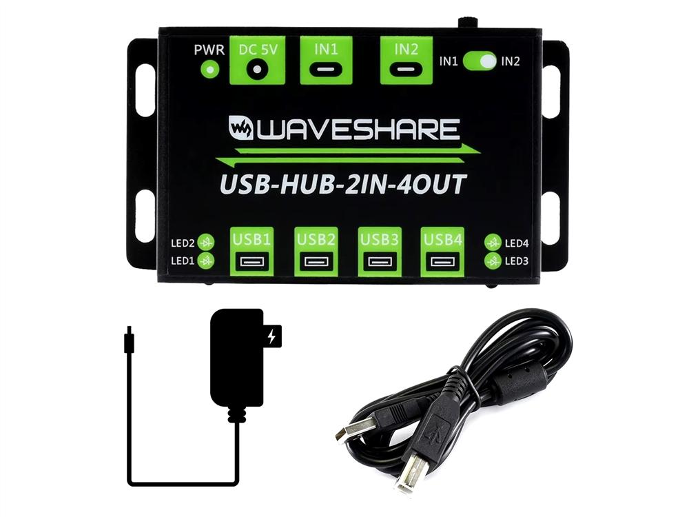 ZYSY USB-концентратор-2 в 4 выхода Waveshare Промышленный USB-концентратор Расширяет 4 порта USB 2.0 Переключаемая плата двойного хоста НЕ ВХОДИТ В КОМПЛЕКТ