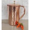 Pure Copper Jug with Lid | Handcrafted Hammered Design | Ayurvedic Water Pitcher for Health Benefits | 1.9 Litre Capacity