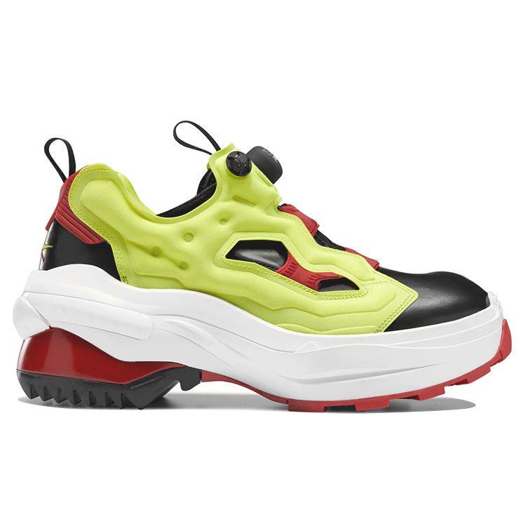Maison Margiela X Reebok Tabi InstaPump Fury Oxford Yellow Unisex Sneakers Black Vector-Red H06543