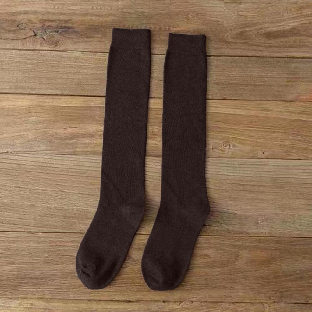 Women's Knee High Socks Cotton Casual Solid Color Knitted Knee Socks Multiple Sizes Available Comfortable Fit Durable Material