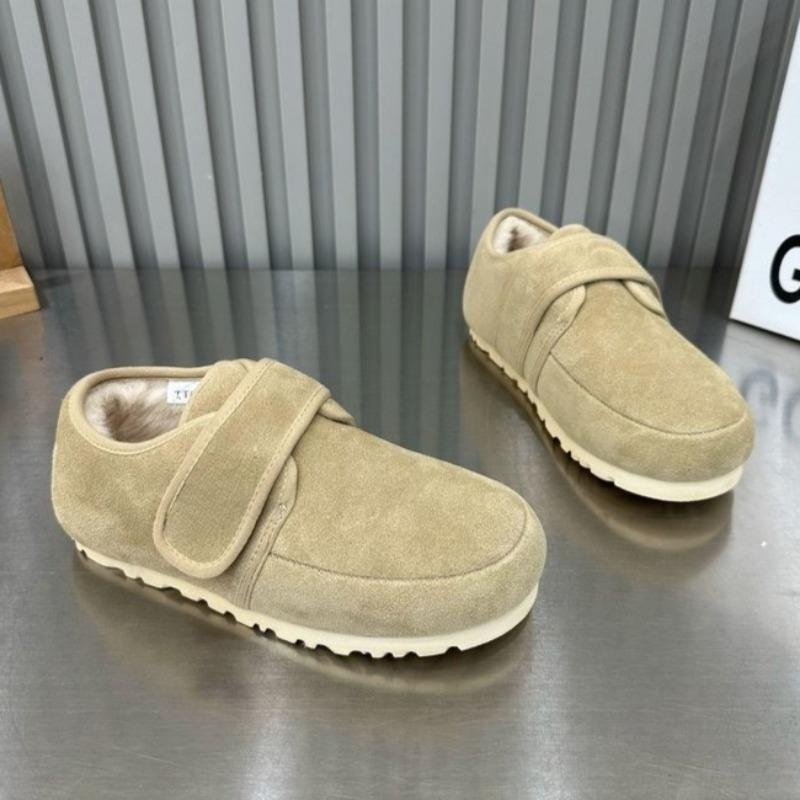 Туфли на плоской подошве из меха и замши, женские туфли на платформе, плюшевые туфли из хлопка, зимняя мода 2025 года, повседневная теплая обувь, удобные туфли для ходьбы, женские туфли