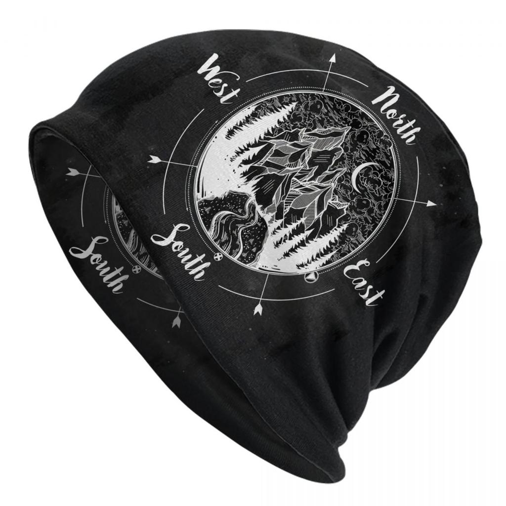 Compass Rose Mountain Skullies шапки шапки для унисекс женщин унисекс хип-хоп зимняя теплая вязаная шапка для взрослых морские шапки с капюшоном