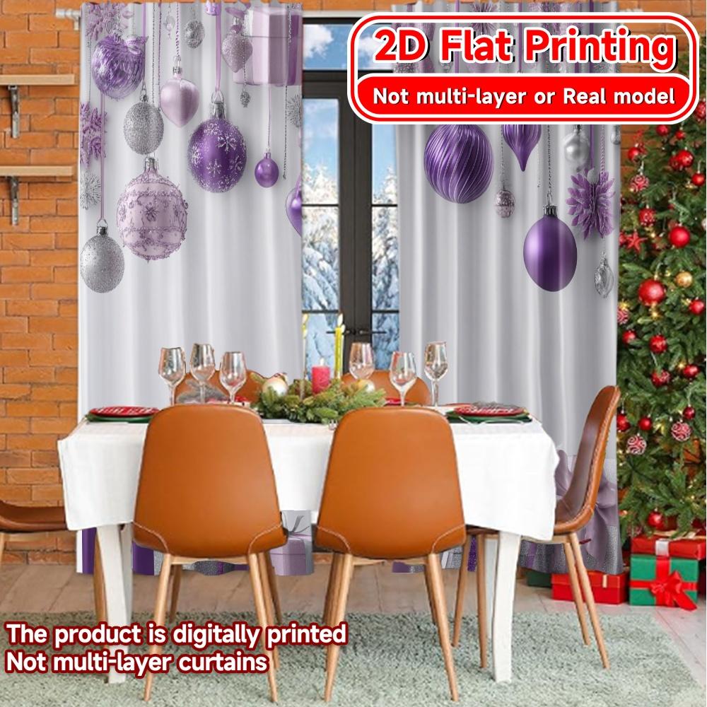 2D Flat Printing,2pcs Lavender Ornaments Popular Curtain Yarn Curtains Gifts Perfect for Bedroom & Living Room Decor