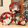 Christmas decoration wall hanging Elk Snowman plush doll Christmas Christmas rattan wooden Christmas wreath