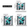 2Pcs Teal Rose Curtain Turquoise Floral Raindrops Art Window Drapes Suitable For Bedroom Bathroom Living Room