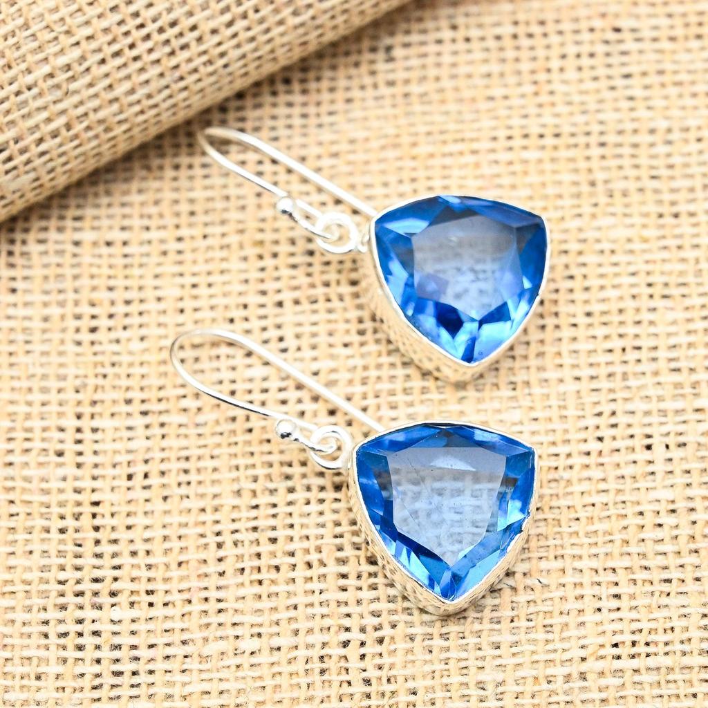 Танзанит драгоценный камень стерлингового серебра 925 пробы ювелирные изделия ручной работы серьги для свадебного подарка