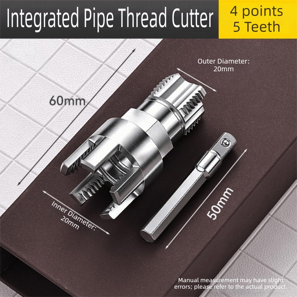 5 Tooth Pipe Threading Tool Hex Shank Internal External Threader Plumbing Maintenance