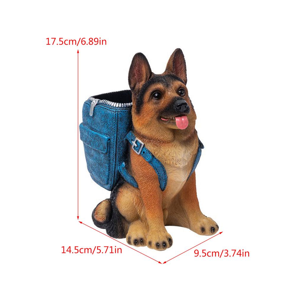 Cartoon Border Collie Dog Pen Holder Practical Stationery Container Multifunctional Desk Pencils Organizer Rack for Kids