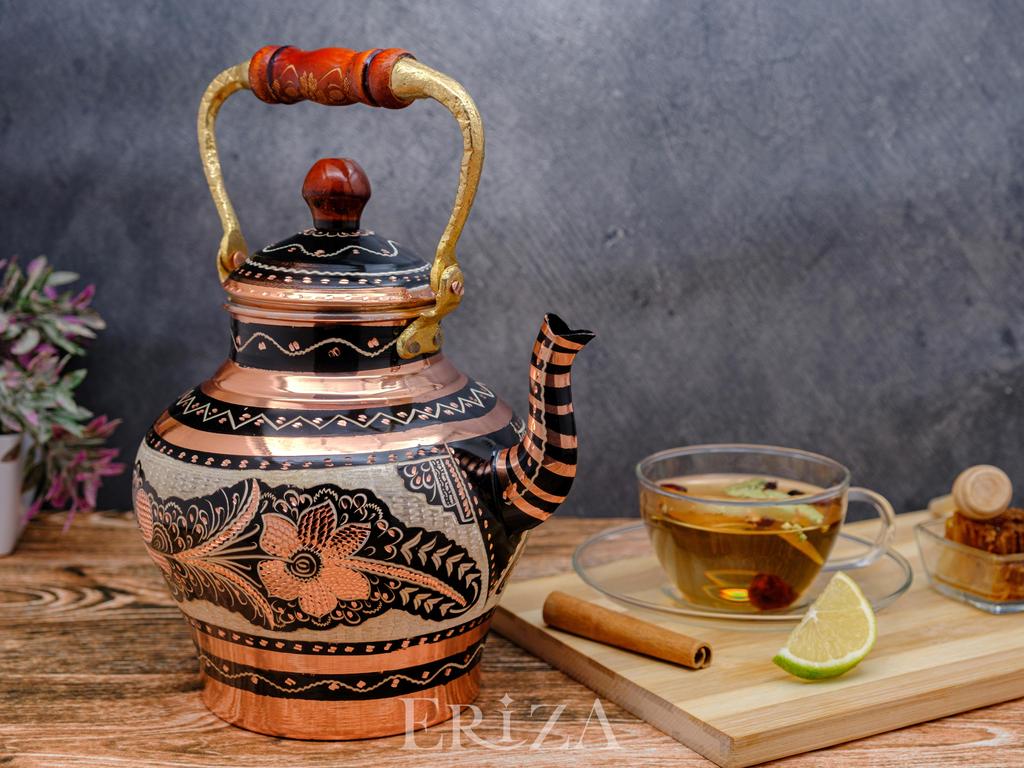 Медный чайник ручной работы для плиты 64 жидких унций