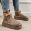 Модные зимние сапоги для женщин Женские полуботинки Ботинки на плоской подошве Женская зимняя обувь Ботинки Женские утолщенные бархатные теплые сапоги