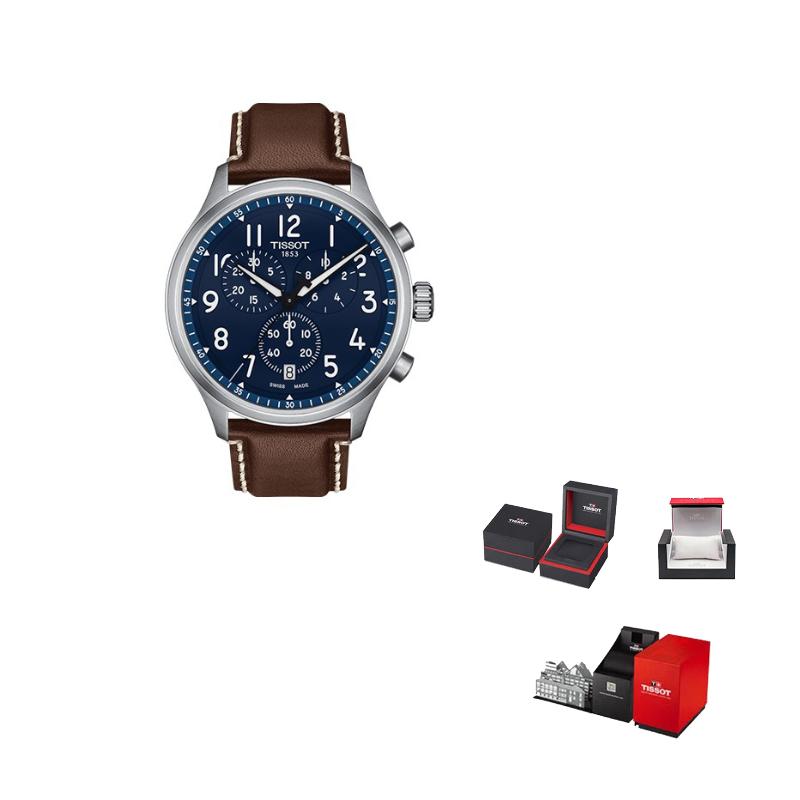 Tissot CHRONO XL VINTAGE Кварцевый механизм Водонепроницаемость 100 м Мужские часы 45 мм Синий циферблат Корпус из нержавеющей стали T116.617.16.042.00