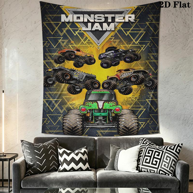 Monster Jam Pattern Home Decor Tapestry, Wall Hanging, Decorative RV Wall Cloth.MGT0918497