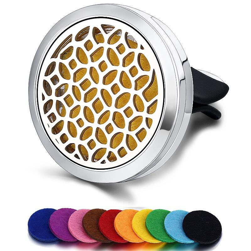 Многоразовый автомобильный освежитель воздуха, запах, диффузор для духов, клипса, автовентилятор, эфирное масло, медальон из нержавеющей стали, интерьер