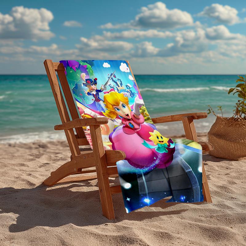 Ultra-Soft Beach Towel with Princess Peach Theme,Ideal for Pool - Camping, Diving - Perfect Travel Essential, Vibrant Beach Towel.