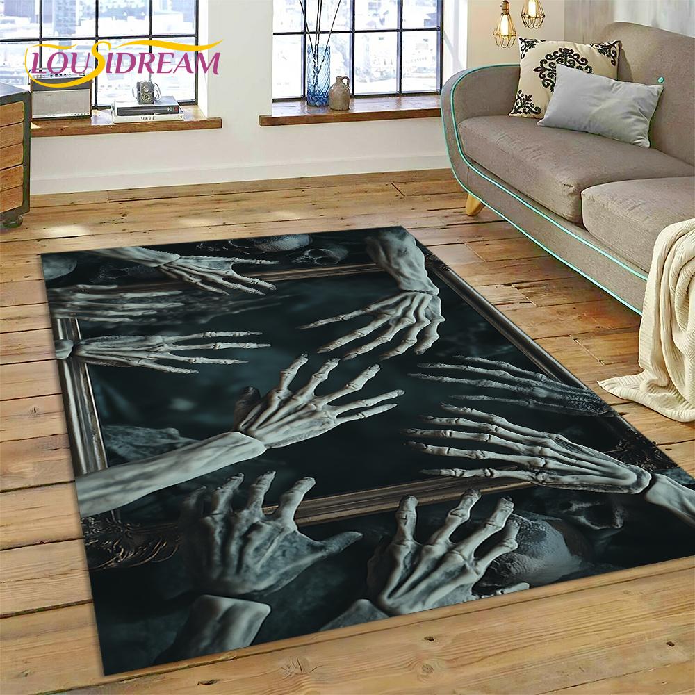 Стиль Готический Ужас Персонаж Череп Призрак Дух Ковер для Спальни Гостиной Дома Украшение Дивана, Декор Коврик для Пола