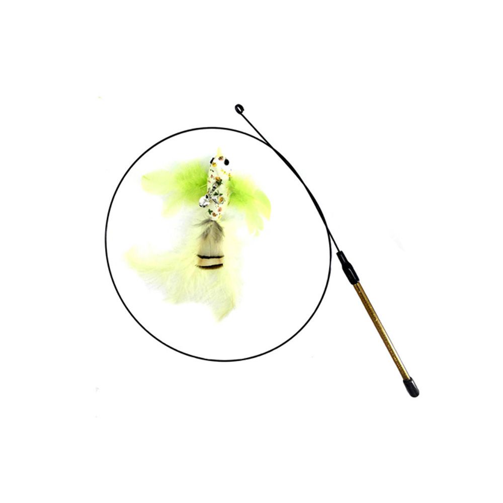 Fun Pet Supplies Simulation Bird Teaser Feather Wire Chaser Wand Stick Toy Cat Kitten Toys