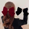 Luxury Red Velvet Bow Hair Clip and Scrunchie Set for Autumn/Winter Festive Wear