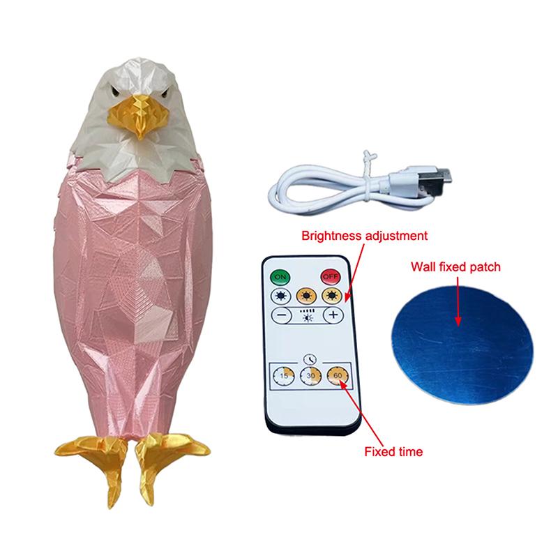 Пульт дистанционного управления, зарядка, 3D-лампа Eagle, настенный светильник, проектор в форме орла, современная творческая атмосфера, лампа, 3D-принт, животное