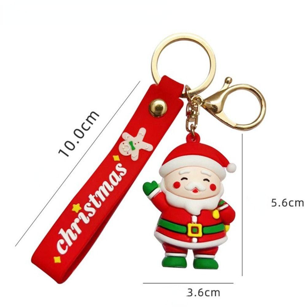 Ornaments Santa Claus Christmas Series Keychain 3D Doll Keychain Car Keys Ring New Year Keychain
