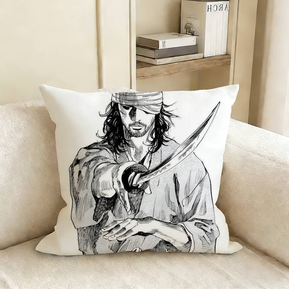 Miyamoto V-Vagabond Musashi Pillow Case Living Room Sofa Cushion Cover Suitable For Home Bedroom Room Decoration